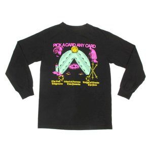 FLATBUSH DELI Mystical Fortune Teller Black Long Sleeve Men's T-Shirt sz S /479